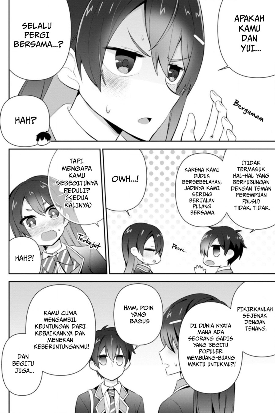 The Cute Girl Sitting Next to Me Is Trying to Make Me Fall in Love With Her as a Way to Ridicule Me Chapter 11 Bahasa Indonesia